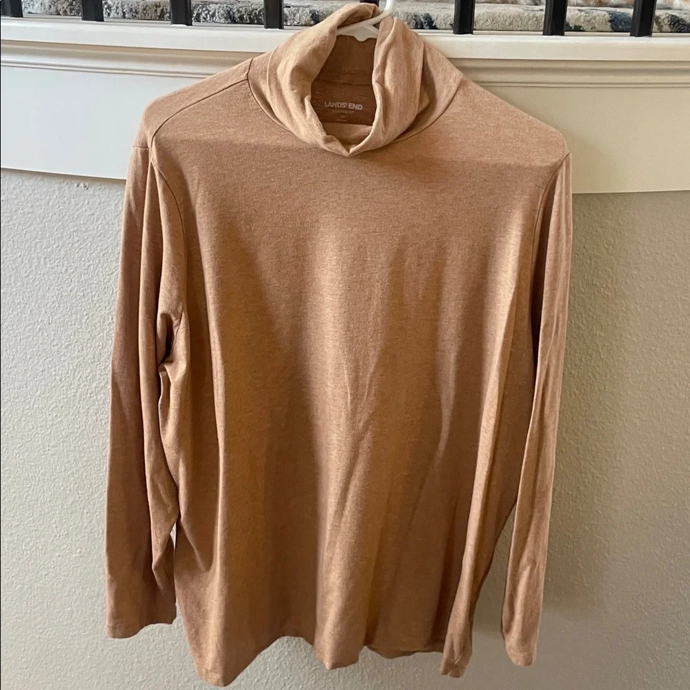 Lands End Camel lightweight Turtleneck - Picture 1 of 5